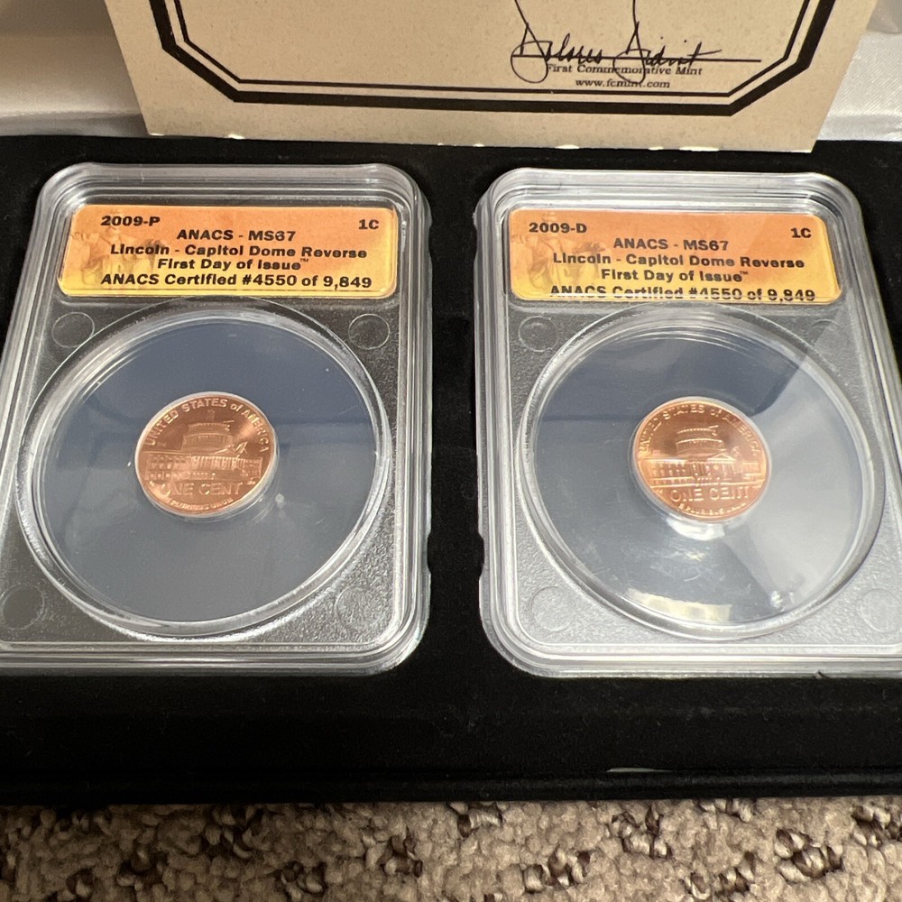 MS67 First Day Issue 2009 P & D Lincoln Capitol Dome Reverse Cent ANACS #4550