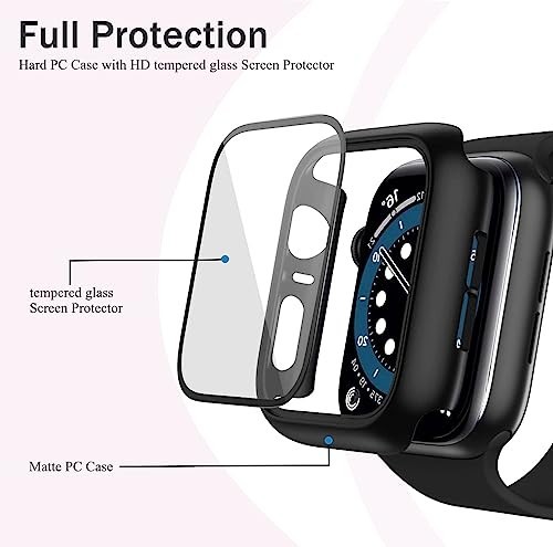 12 Pack 46mm Watch Case with Tempered Glass Screen Protector Scratch-Resistant
