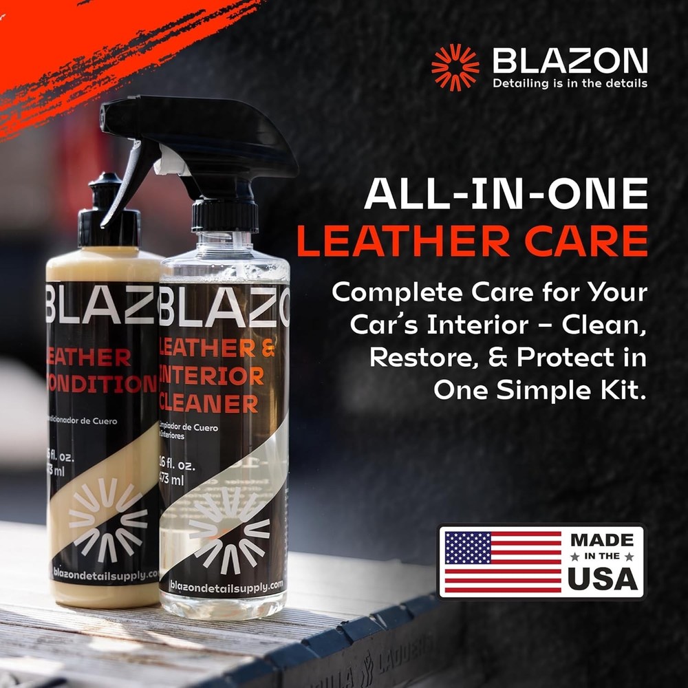 BLAZON Leather & Interior Cleaner + Leather Conditioner COMBO 2 PACK