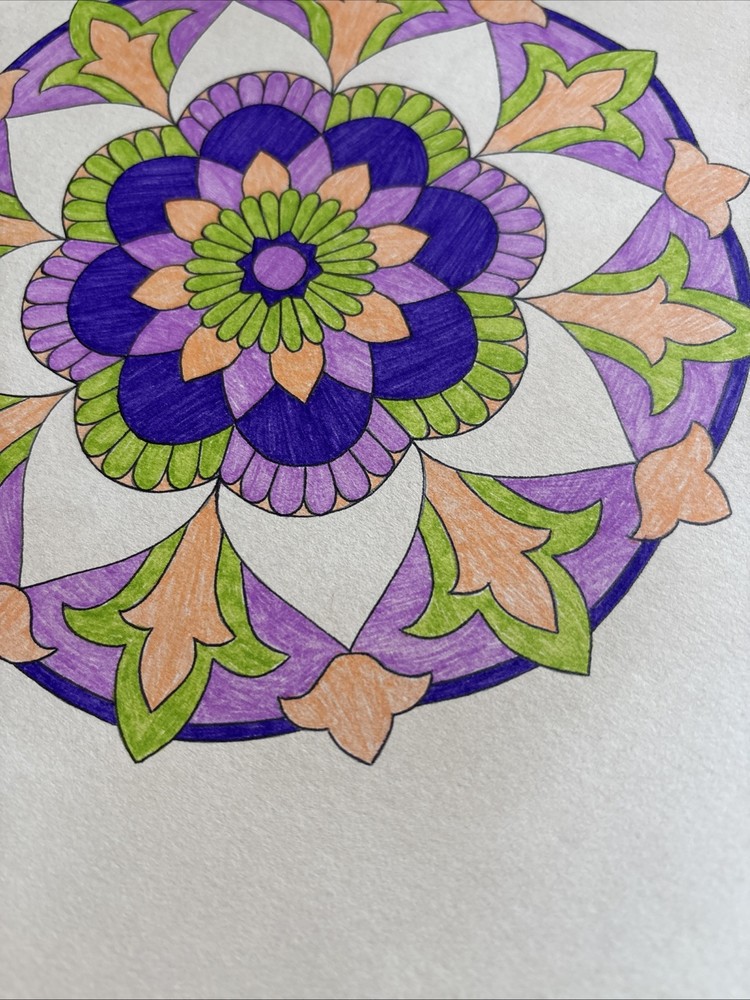 Original Art-Drawing-Circular Pattern-Rosette-Mandala -9" x 12" A4 - Artwork