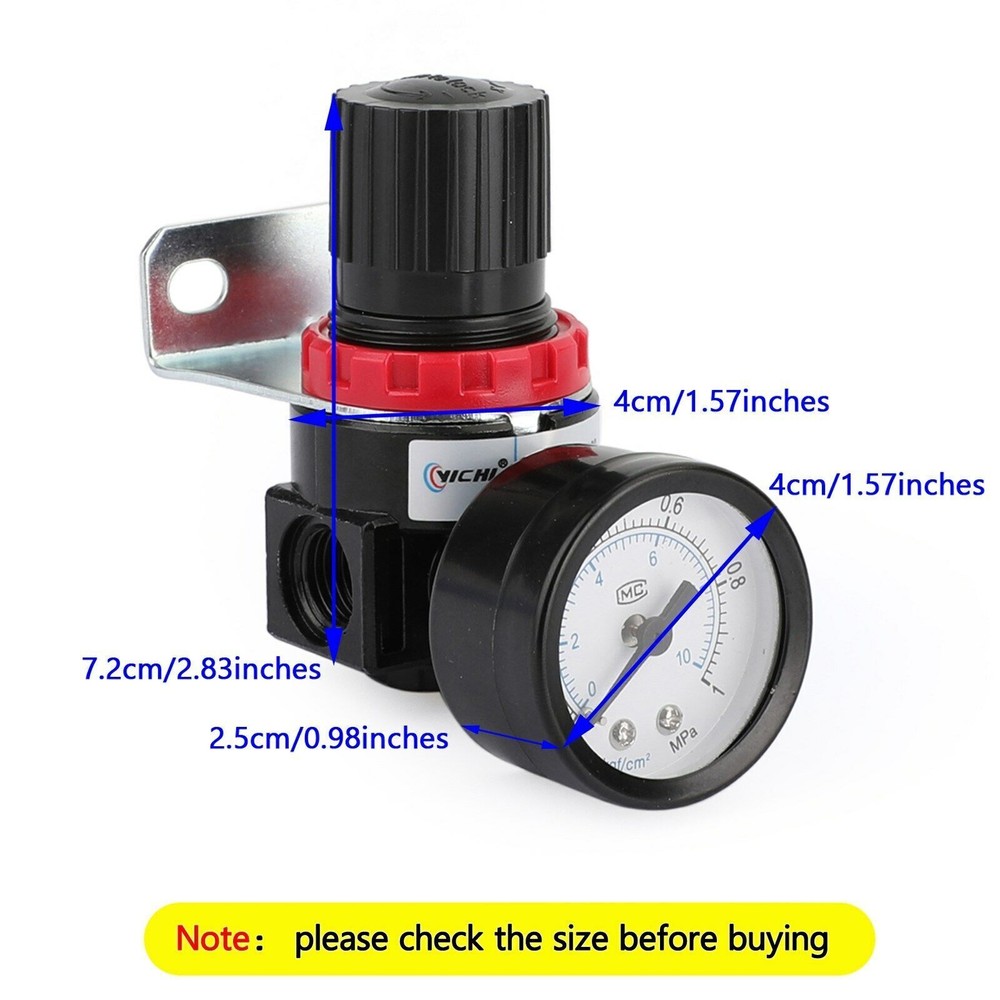 Air Control Compressor Pressure Gauge Relief Regulating Regulator Valve AR2000 B