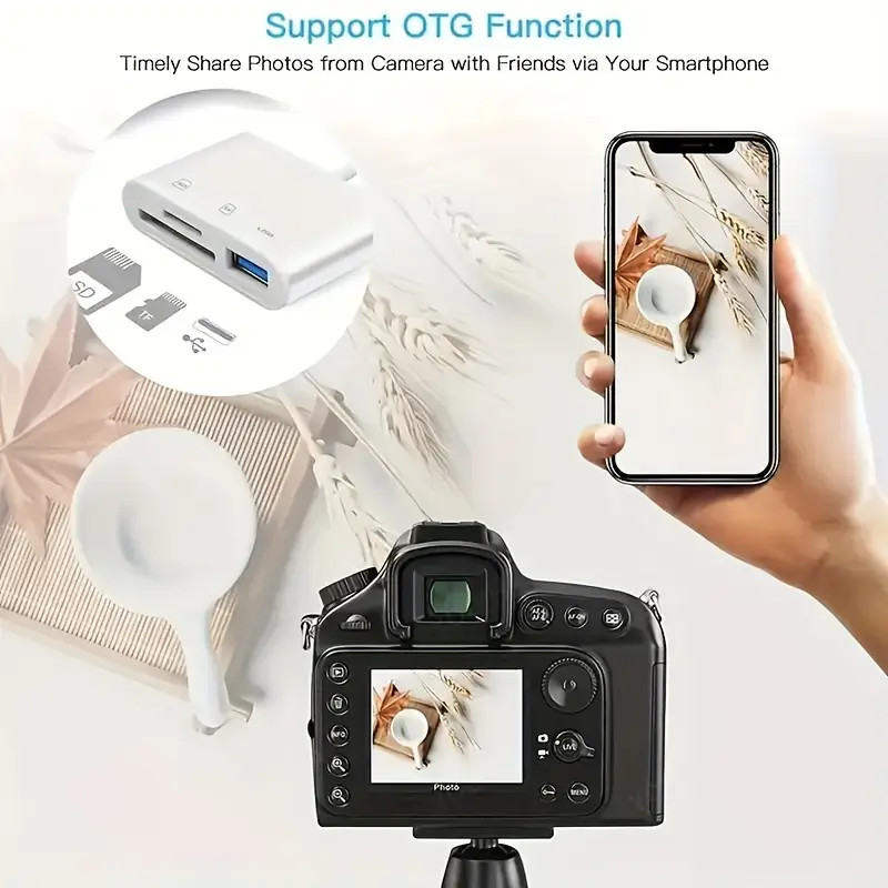 TF/SD Card Adapter Camera Reader Camera Android Type-c For iPhone17 Pro Max Plus