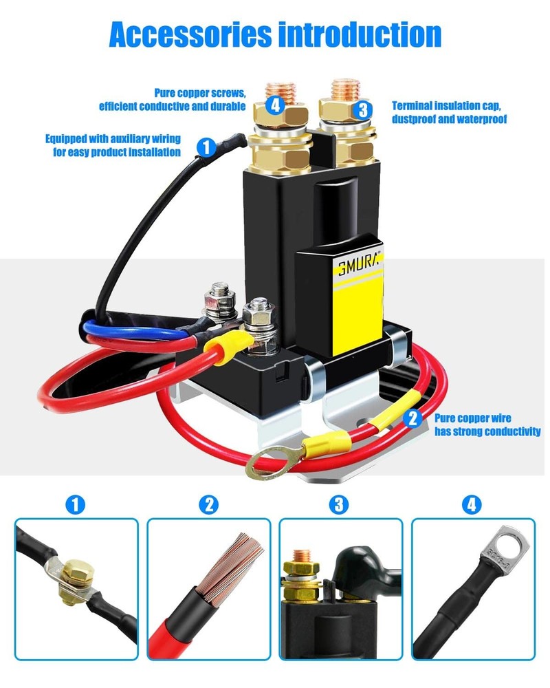 High Current Battery Disconnect Switch 12V 500A, Universal Kill...