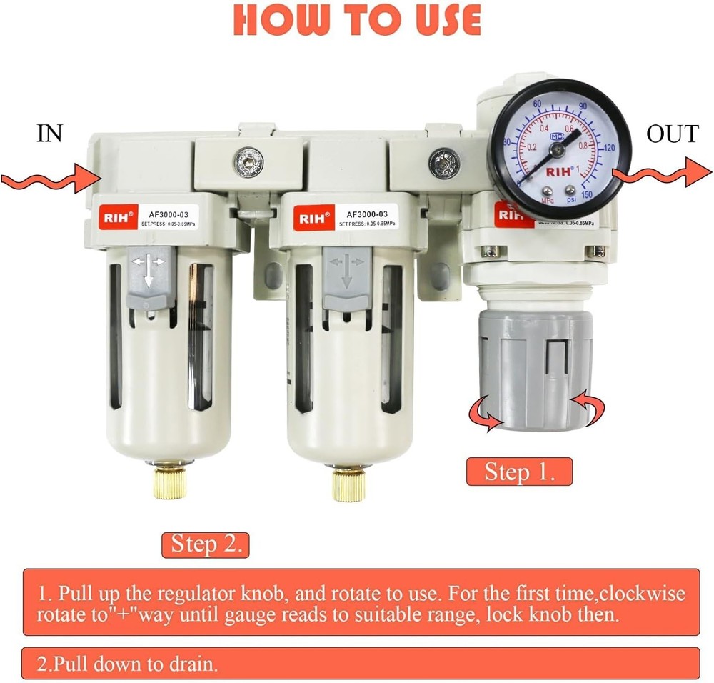Air Compressor Water Separator with Semi-Auto Drain