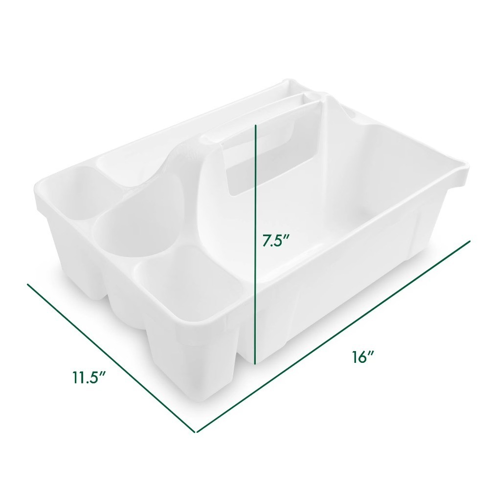 Deluxe Household Cleaning Caddy Storage Holder Organizer White