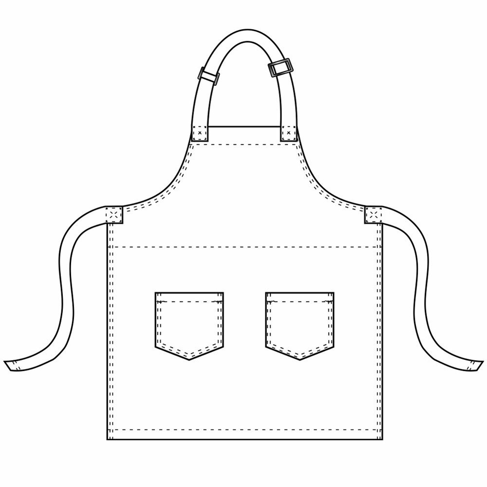 Chef Code 34" Denim Apron with 2-Pockets and Adjustable Neck CC532DNM