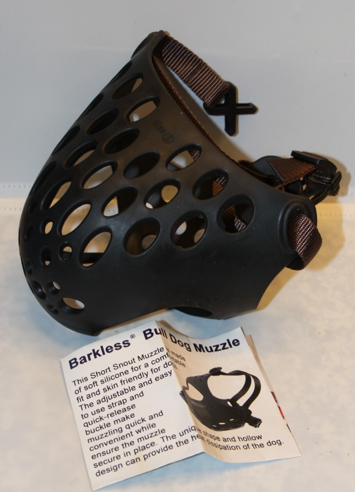 BARKLESS Dog Muzzle for  Dogs Soft Silicone Muzzle for Biting Chewing, sz Large