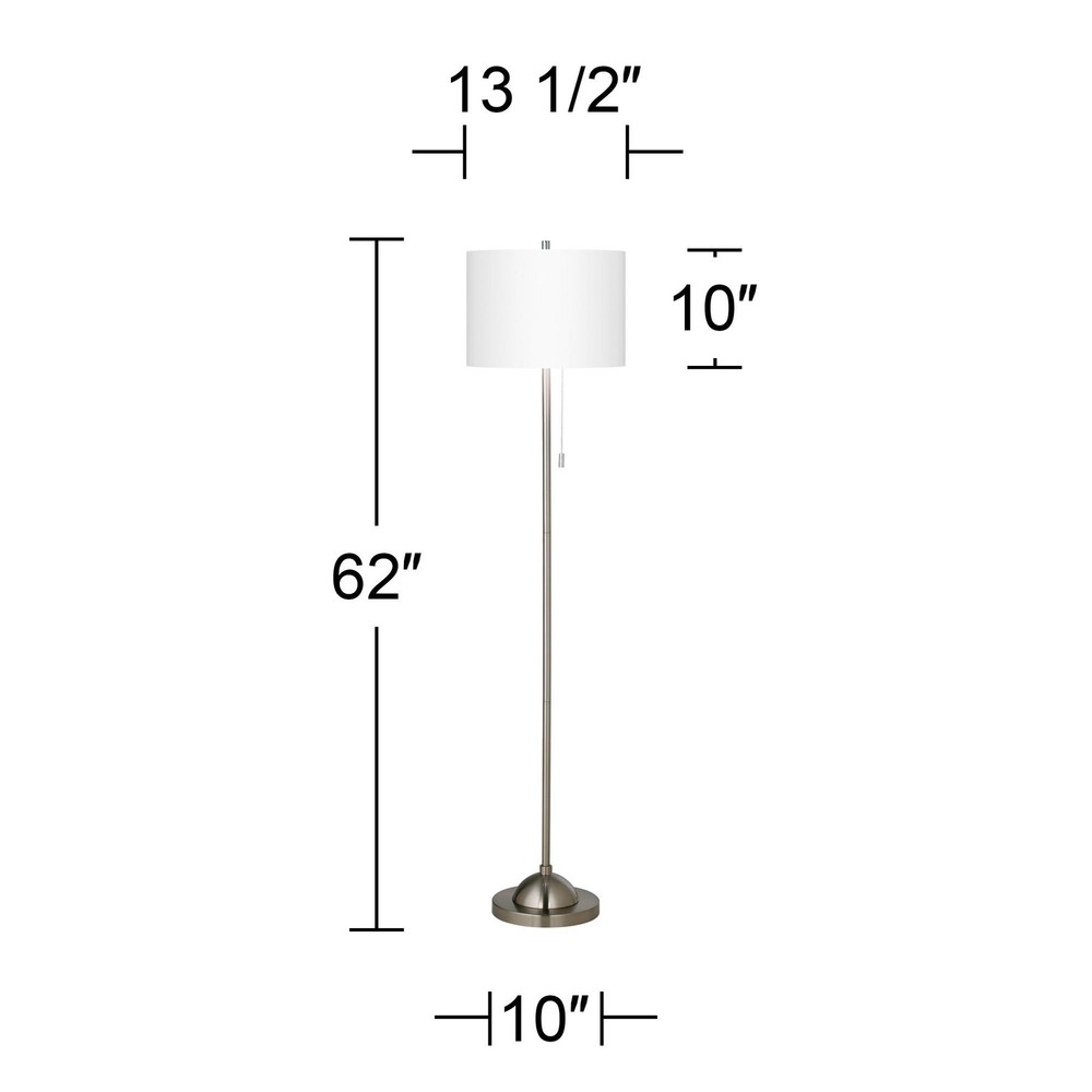 Spring's Joy Brushed Nickel Pull Chain Floor Lamp