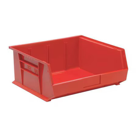 Quantum Storage Systems Qus250rd Hang & Stack Storage Bin, Polypropylene, Red,