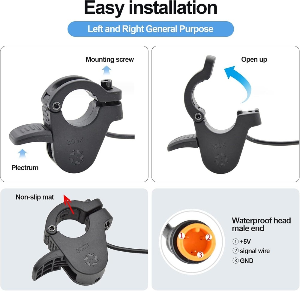 Electric Throttle 300X for 7/8" Handlebars E-Bikes
