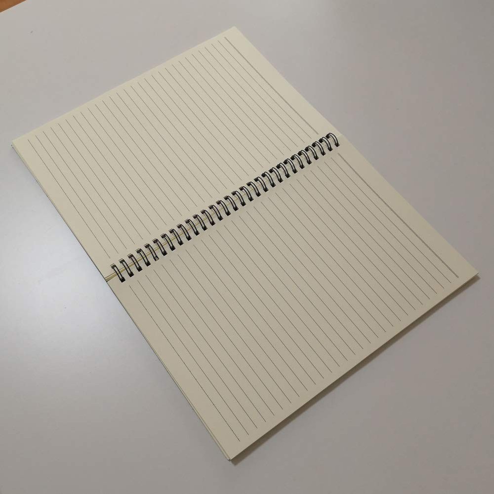 Spiral Notebook Journal Lined B5 Hard Kraft Cover Ruled Wire Bound Notebook