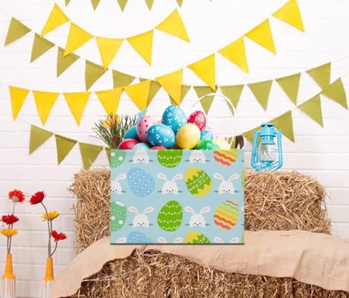 Rectangle Easter Gift Basket Empty with Handles for Easter Rabbit Basket