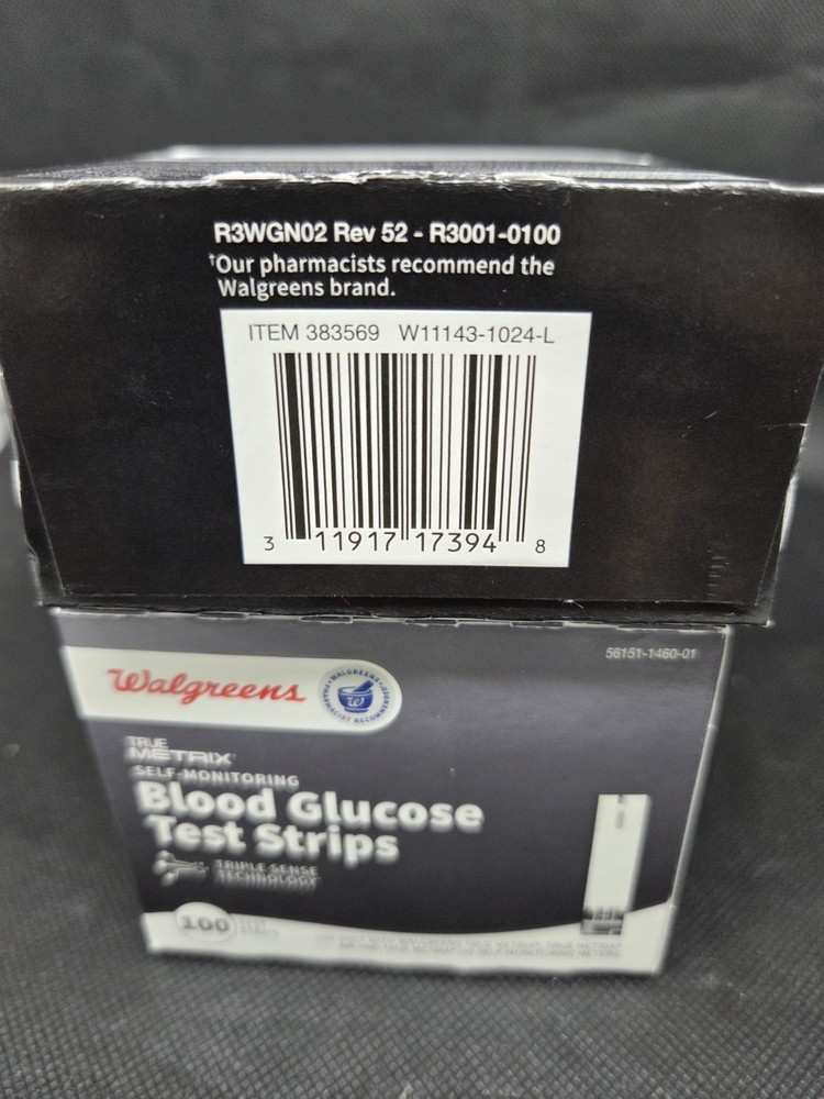 Walgreens Blood Glucose Test Strips 100 count 2 boxes 200 total
