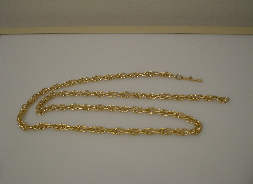 29" long chain necklace .25" wide foldover clasp