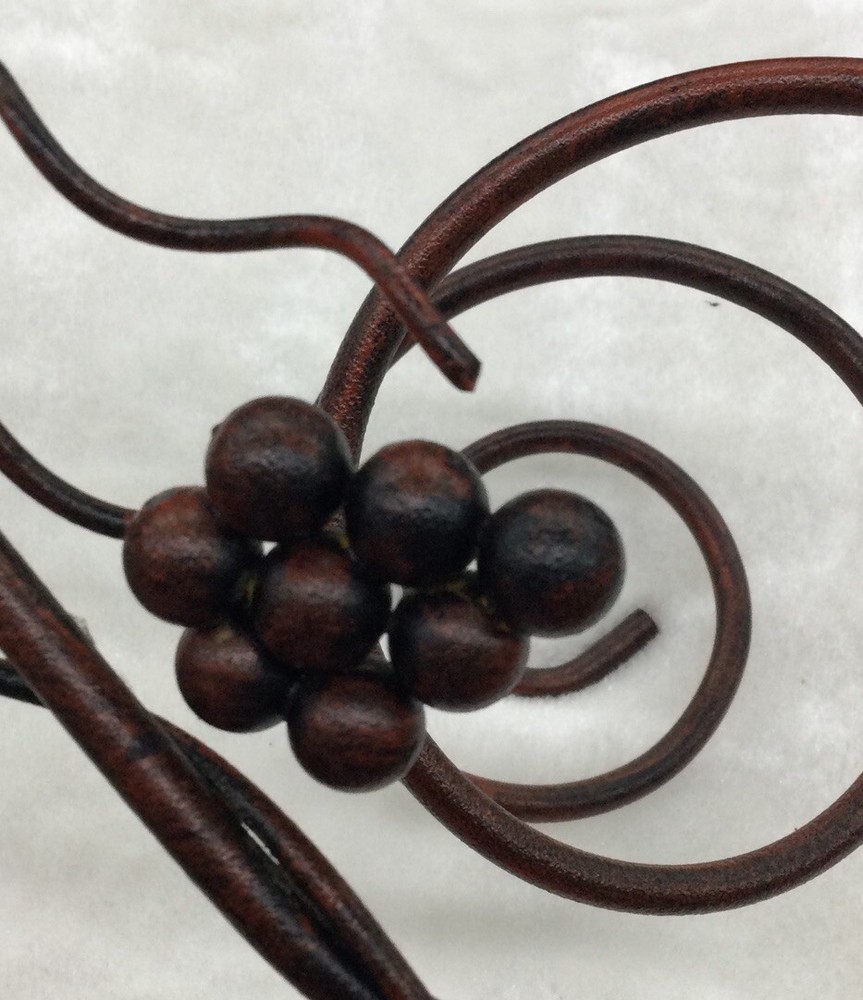 Wine Bottle Holder, Leaf And Grapes Design, Holds Two Bottles