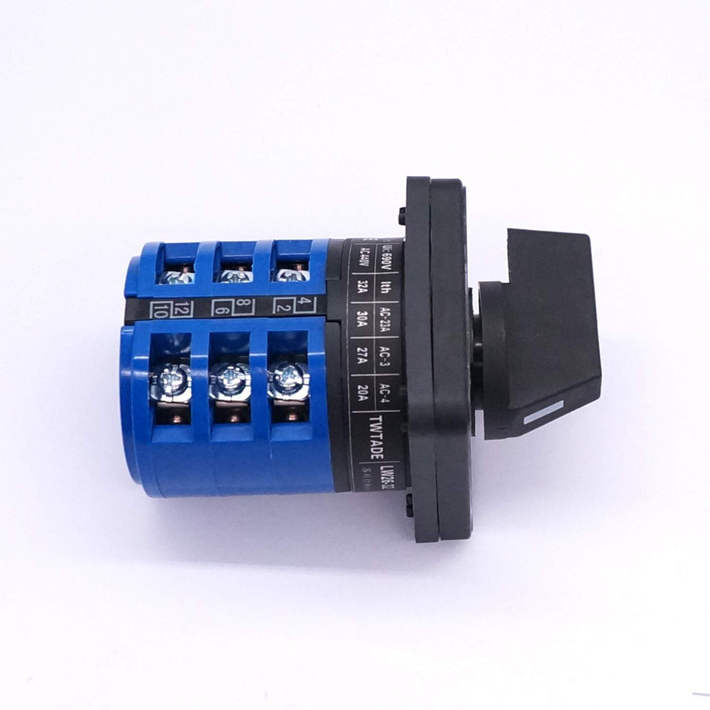 Universal Changeover Switch 32A 690V 3 Position 12 Terminals Latching Rotary ...