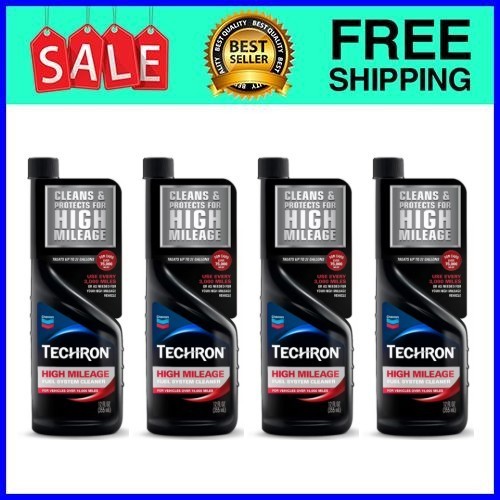 Chevron Techron High Mileage Fuel System Cleaner, 12 oz,4pack