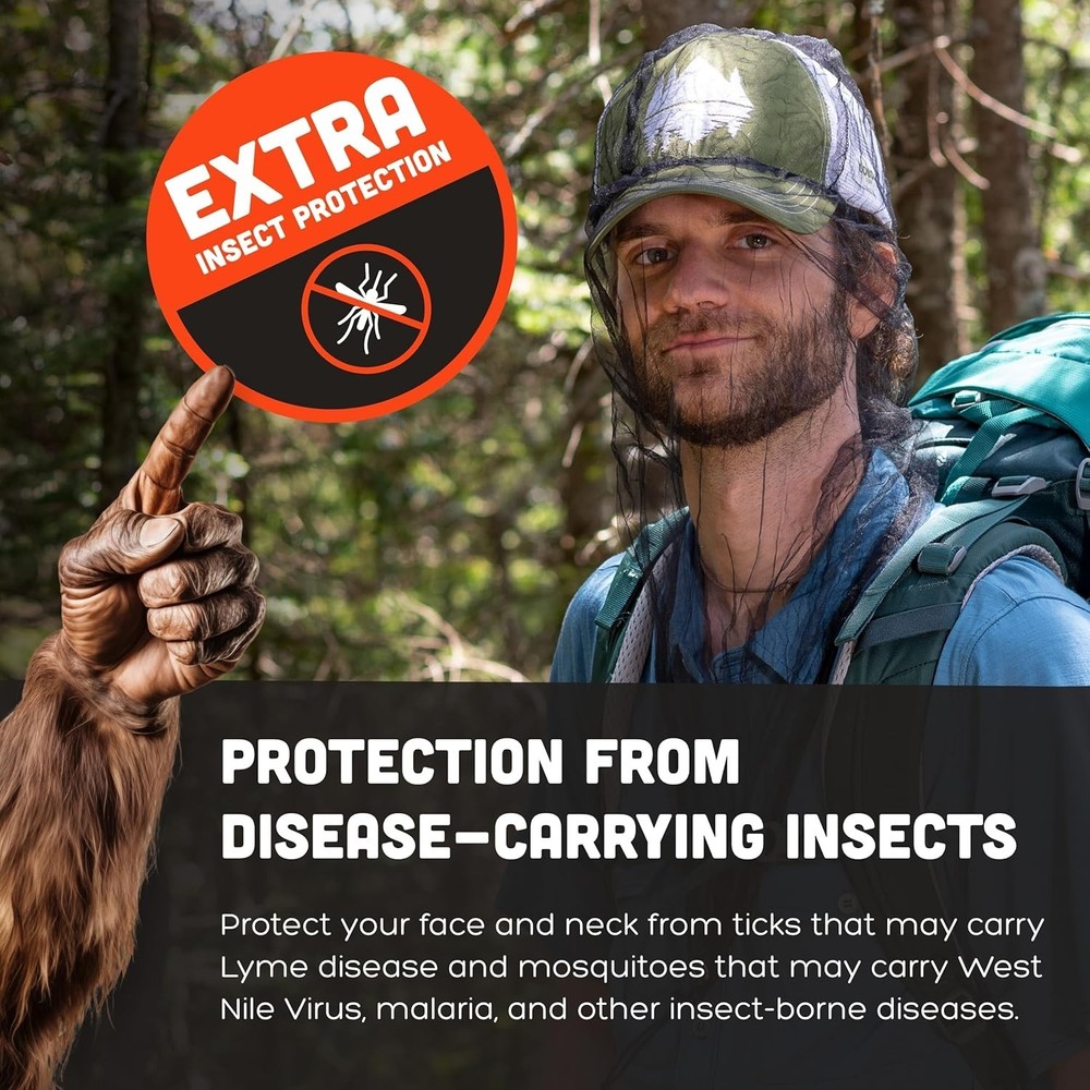 InvisiNet Xtra Head Net: Permethrin Insect Shield, Optimal Visibility, USA Made