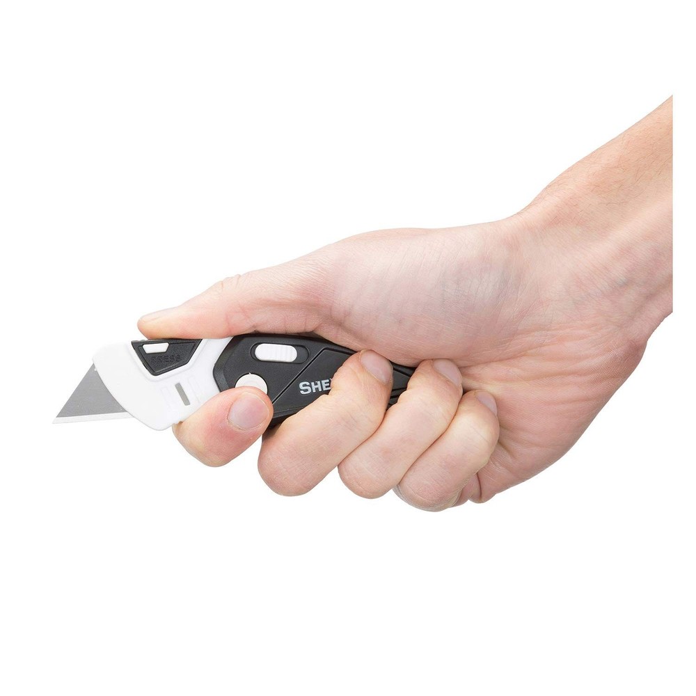 Sheffield 1282 Gadget Folding Lock Back Utility Knife, 1 Pack, Black/White