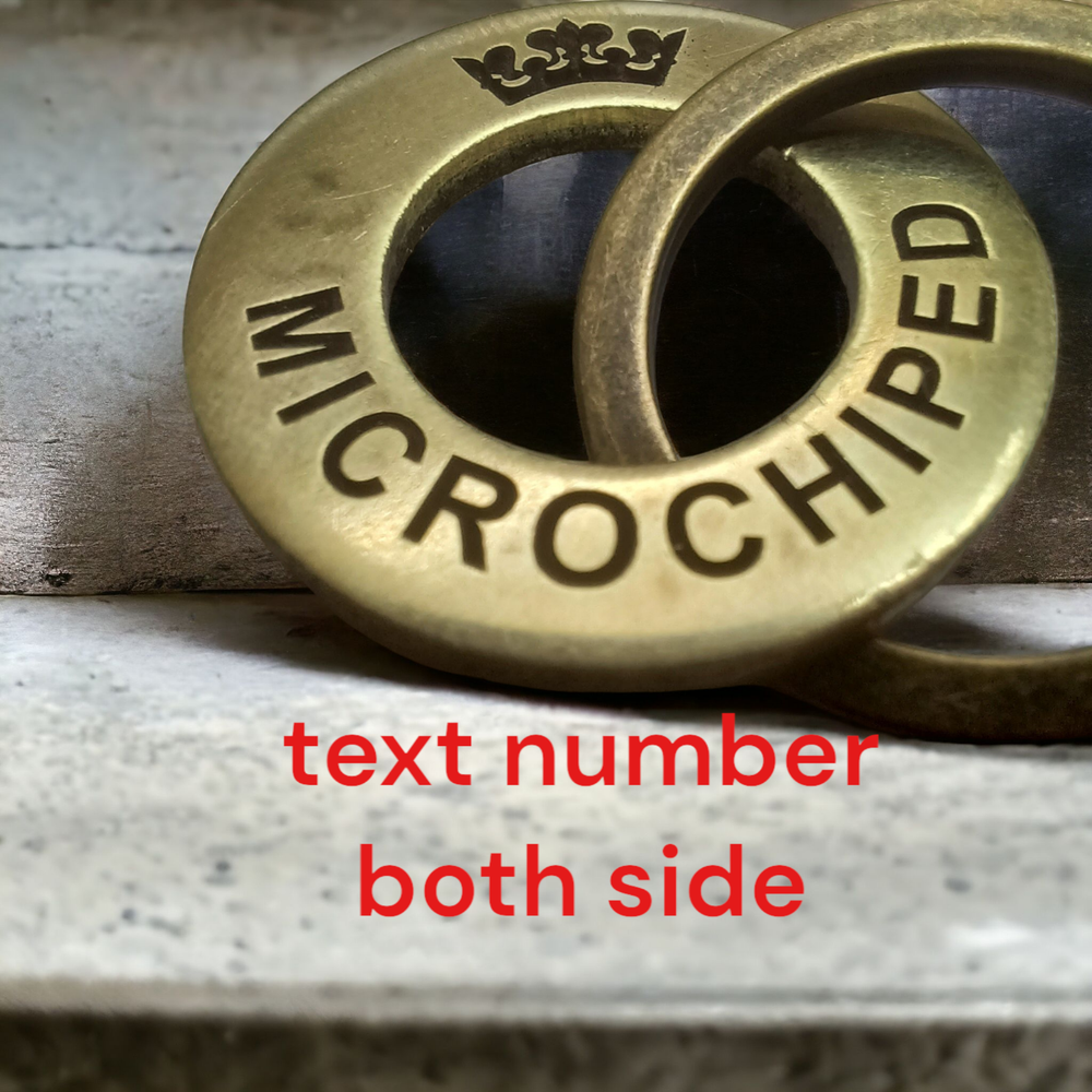 Dog Cat Id Pet Tag Personalised Deep Engraved Round Collar Solid Brass Custom