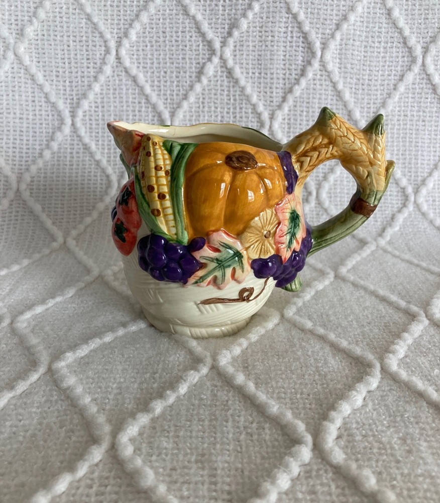Long Rich Bountiful Harvest Pottery Creamer