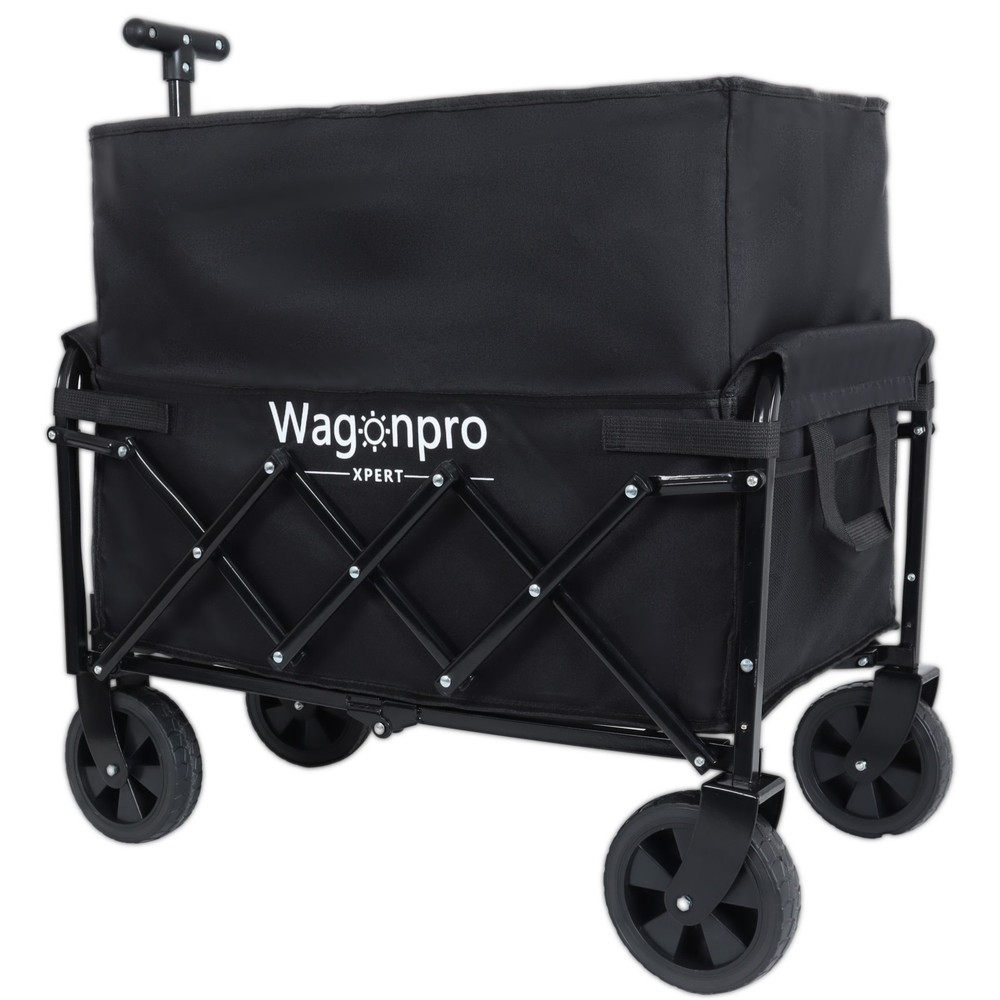 225 lbs Expandable Dual-Layer Utility Collapsible Wagon Cart w/ 100% Extra Space