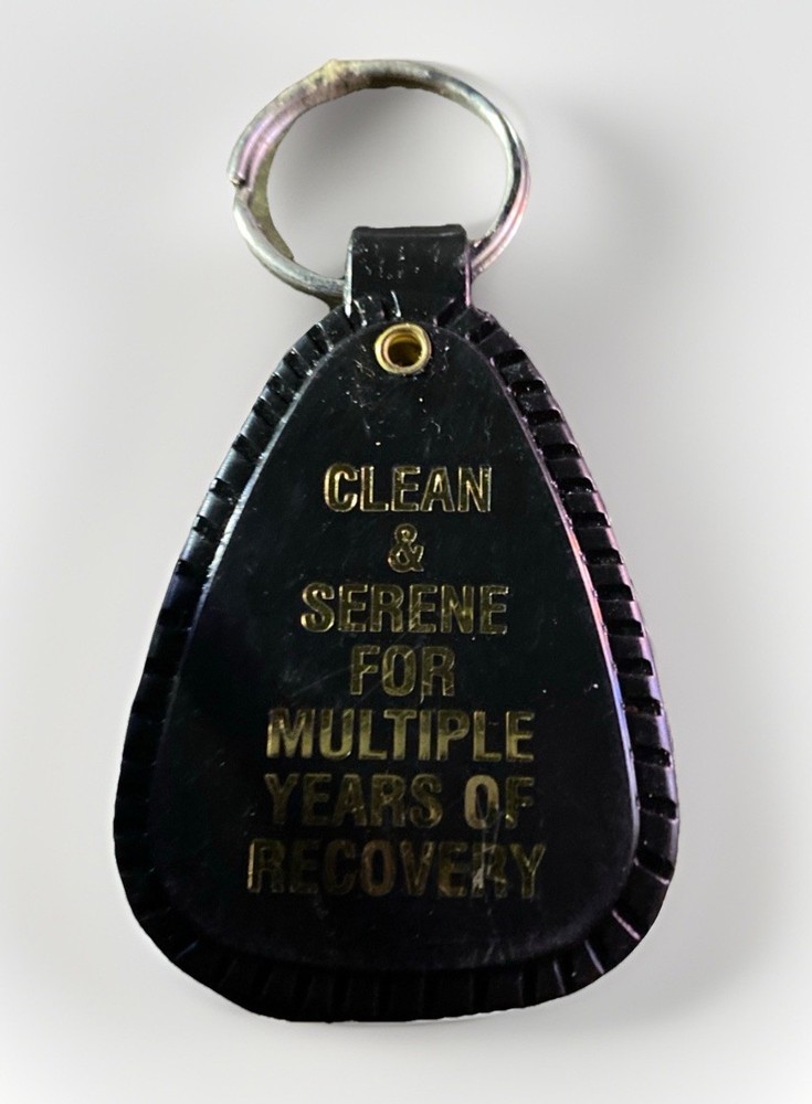 Narcotics Anonymous Key Tag Black Multiple Years Clean Time NA Keytag Keychain