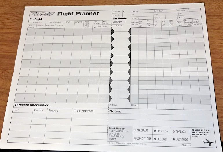 ASA FLIGHT PLANNER PAD ASA-FP-2