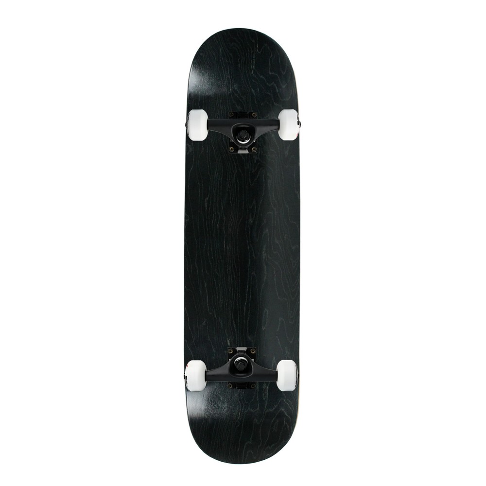 Moose Complete Skateboard Stained Black 7.63" Black/White Assembled
