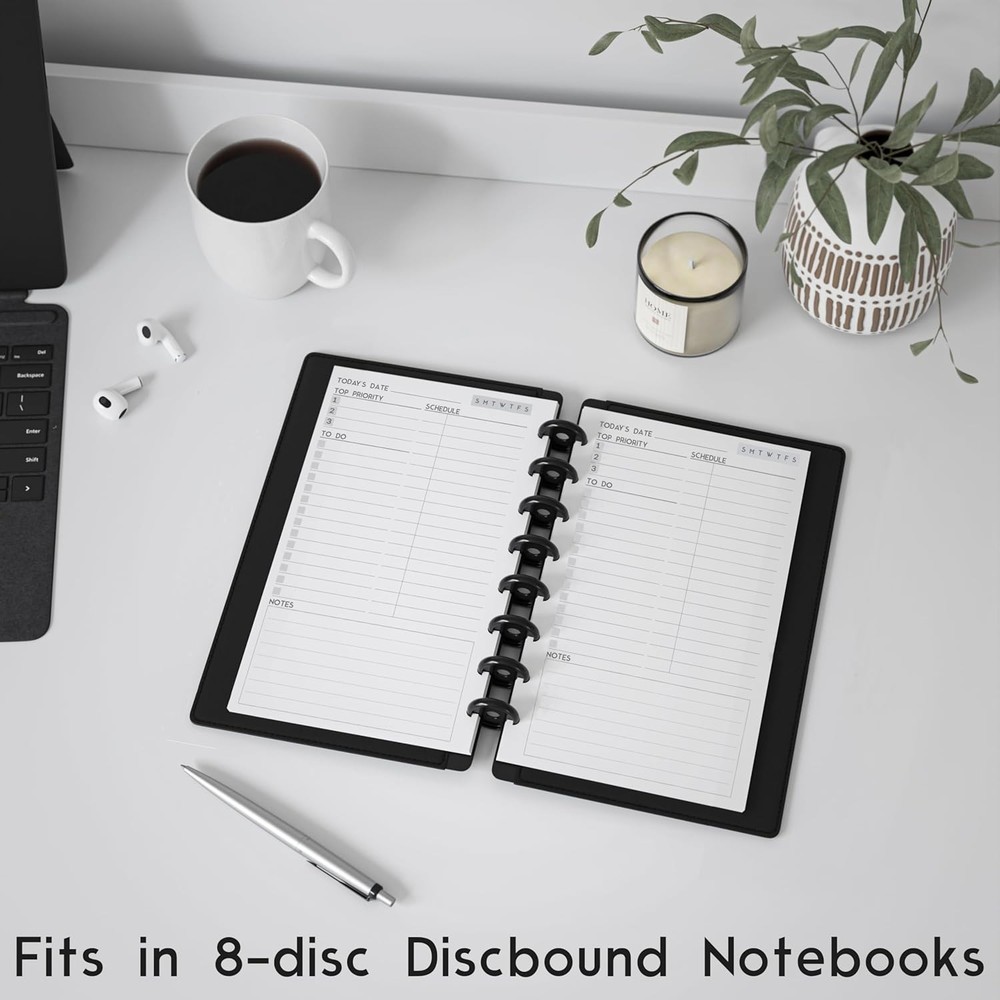 Discbound Undated Daily Plan Paper 8 Disc - 100 Sheet (200 Pages), White