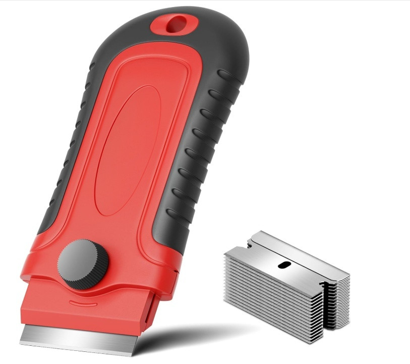 1 Pack Razor Blade Scraper with 15 Extra Blades, Scraper Tool for Cleaning Windo