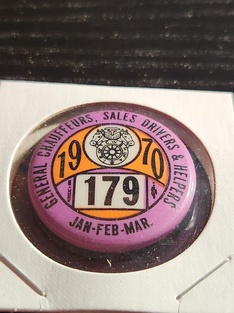 Teamsters Union Membership Pinback Button Local 179 1970