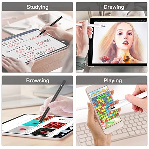 Stylus Pens for Touchscreen,2 Pack High Sensitivity & Precision Black/White
