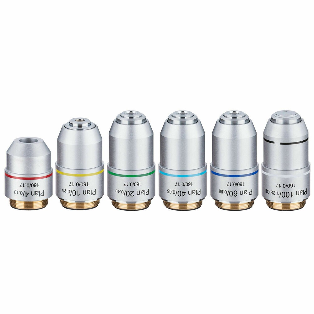 ProScope Microscope Objective Lens PLAN DIN 4X 10X 20X 40X 60X 100X RMS Thread