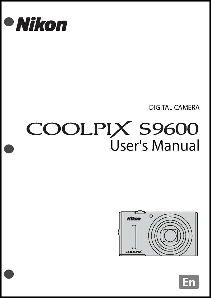 Nikon CoolPix S9600  Digital Camera Basic User Guide Instruction  Manual