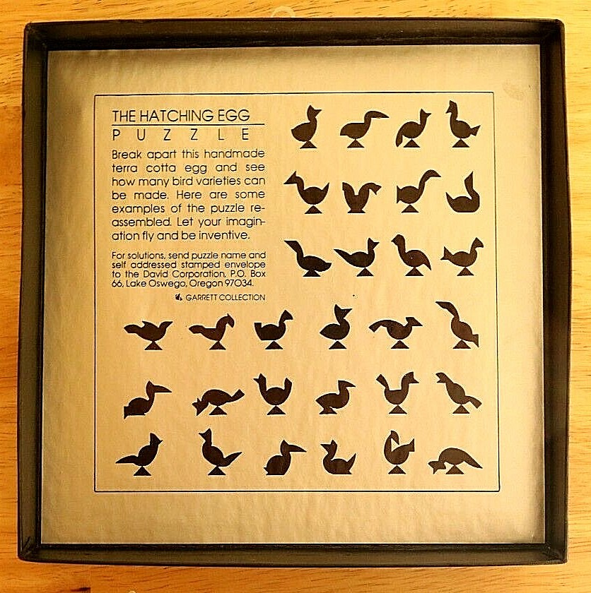 GARETT COLLECTION THE HATCHING EGG PUZZLE TERRA COTTA MANY SOLUTIONS RARE SIGNED