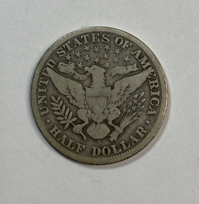 1902-S Barber Half Dollar Nice Original VG