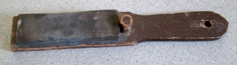 Vintage Wood Base Whetstone Sharpening Stone
