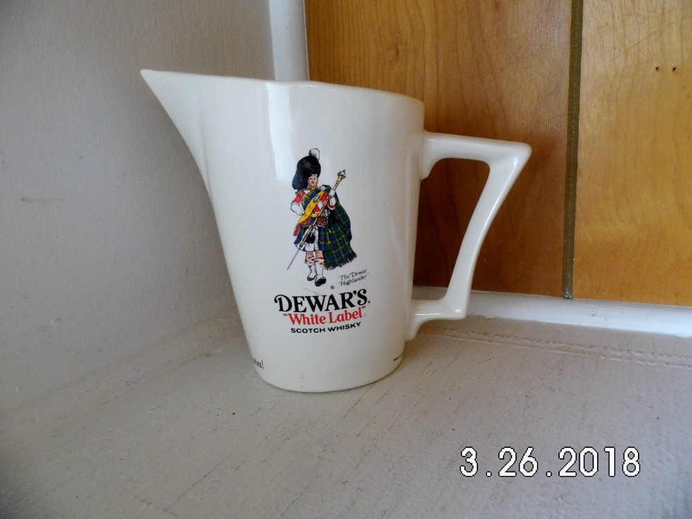 Dewar's ''White Label'' Scotch Whiskey Pouring Jug 6'' Tall