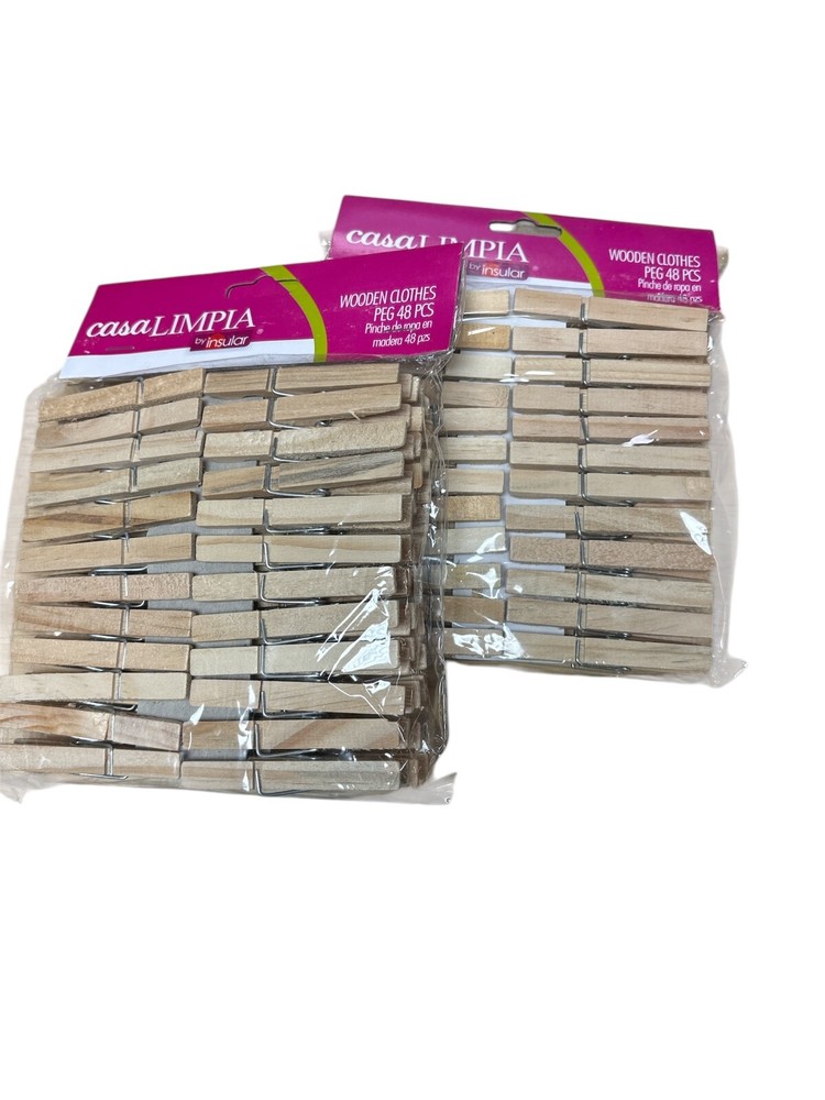 Pinche de Ropa Madera 48Pzs Pack 2