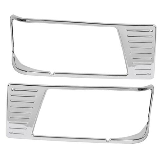 Pair Headlight Bezel Compatible with Peterbilt 377 Turck Replacement for 16