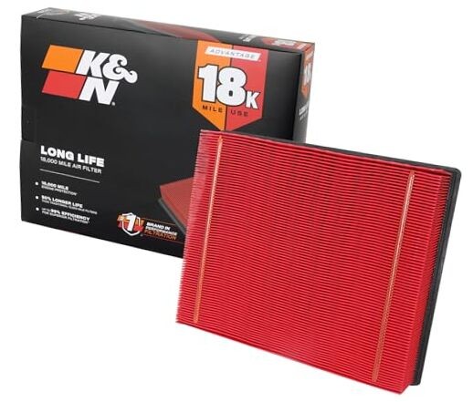 Engine Air Filter: Long Life 18,000 Mile Replacement Air Filter
