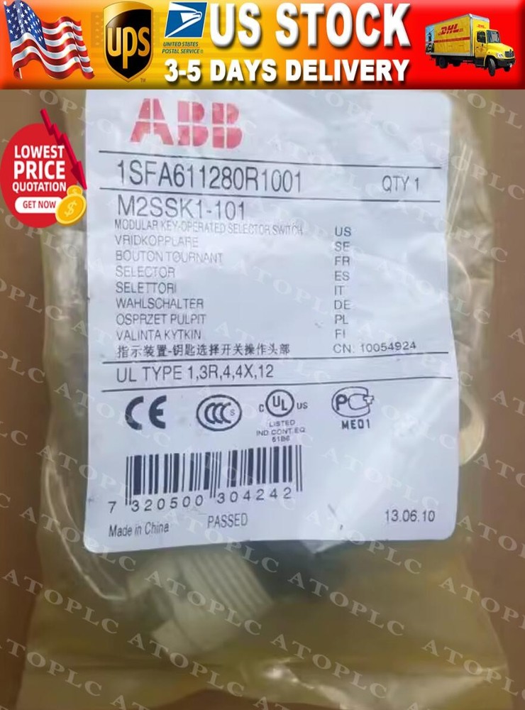 1pcs ABB Selector Push Button Key Switch M2SSK1-101