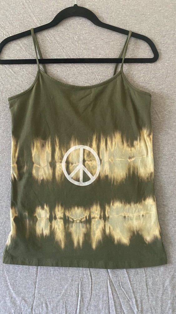 Tie-Dye Womans Size Medium Peace Sign Tank Top