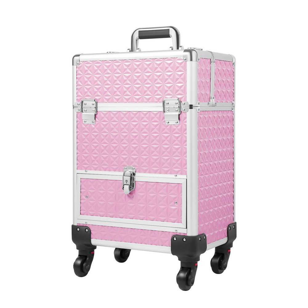 Professional Rolling Makeup Train Case Cosmetic Trolley Organizer Makeup Case