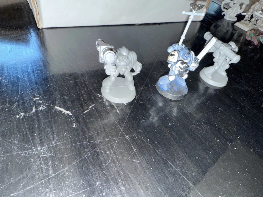 Warhammer 40K SPACE MARINE FIRSTBORN Missile Launcher(x2) & Sergeant 1993 Ed