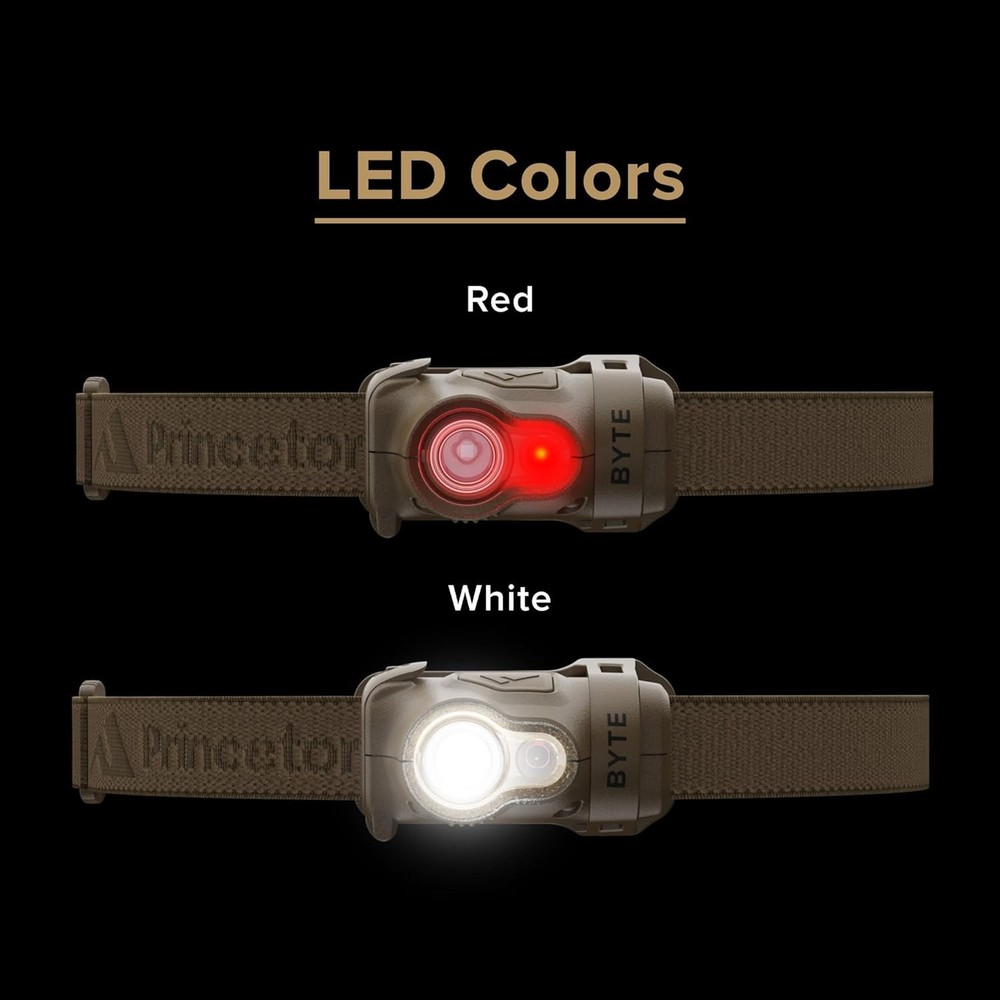 Byte Tactical LED Headlamp Lightweight Compact, Durable Hands-Free Lighting w...