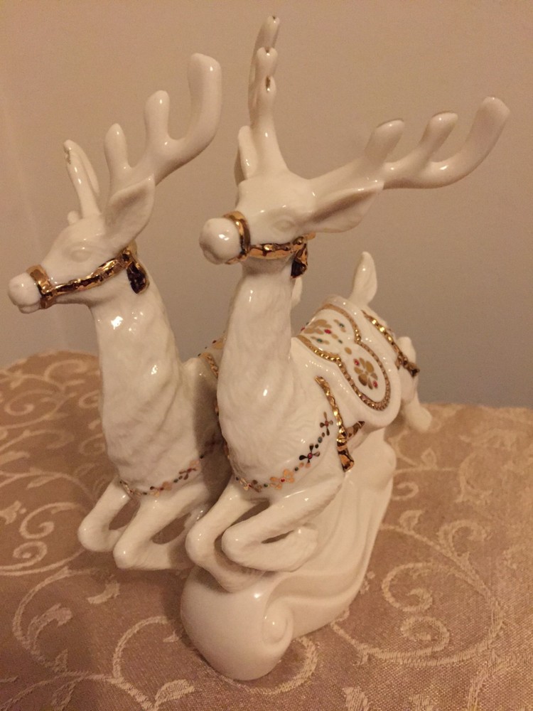 Lenox Dash Away All Donner and Blitzen Figurine WB