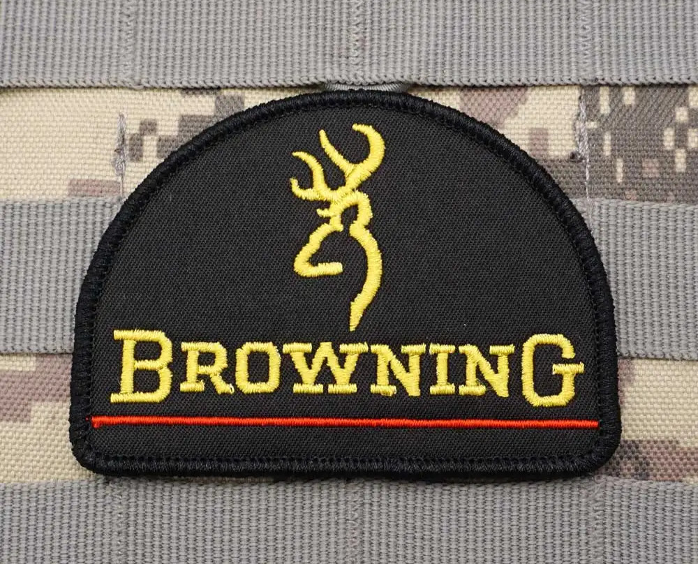 BROWNING FIREARMS VINTAGE STYLED EMBROIDERED HOOK & LOOP SHOULDER PATCH...
