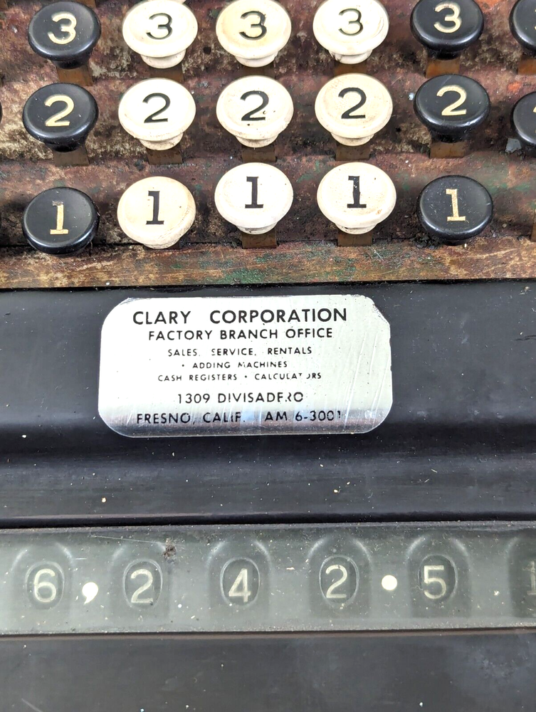 Rare Vintage Burroughs Adding Machine 3-754854